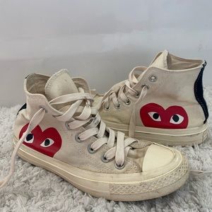 CDG hidden heart converse shoes